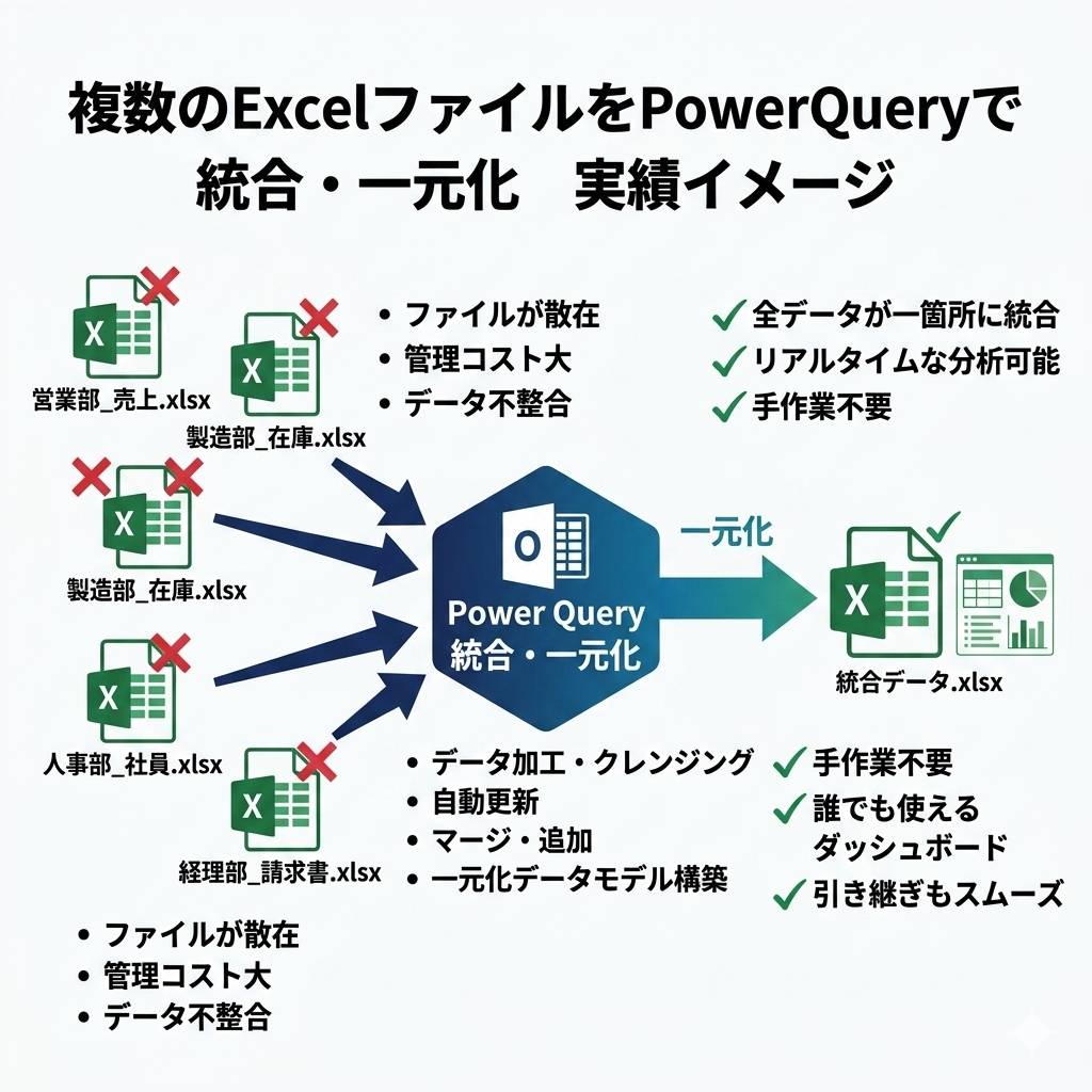 ExcelファイルのPowerQuery統合